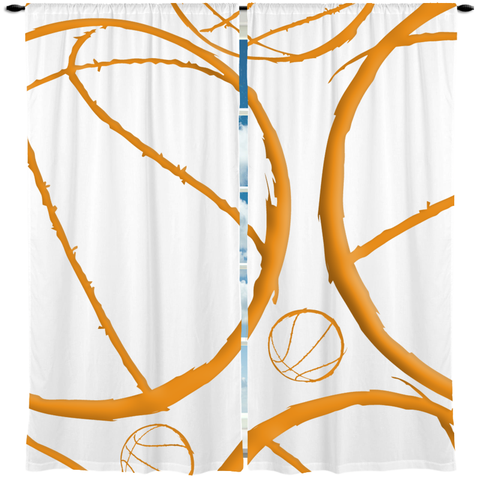 Basketball Theme Window Curtain or Valance, Personalized - 2cooldesigns