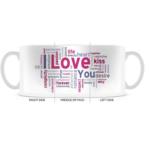 Valentine, Love, Kisses,  Word Art, Coffee Mug 11oz or 15oz - 2cooldesigns