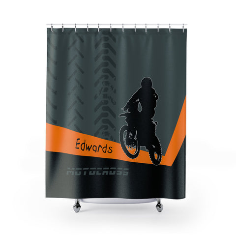 Motocross Shower Curtain, Motorcycle Bathroom Decor - 2cooldesigns