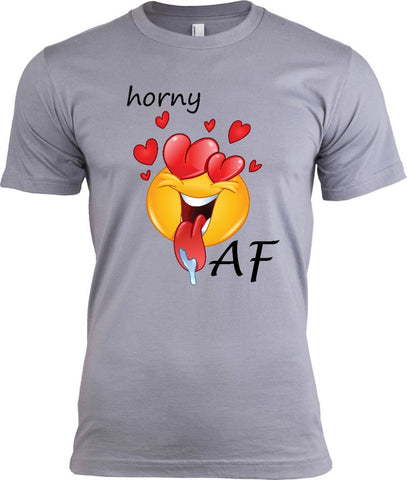 Horny AF Emoji T-Shirt, Tee Shirts with Emoticons - 2cooldesigns