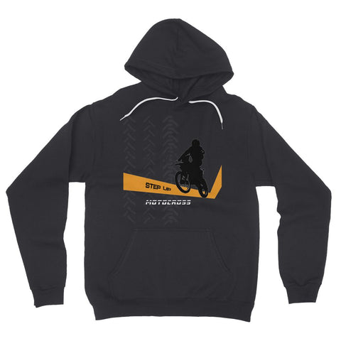 Motocross Orange and Black California Fleece Pullover Hoodie - 2cooldesigns