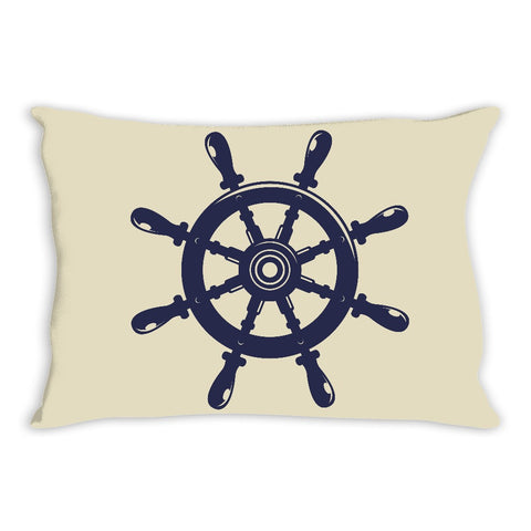 Nautical Wheel Throw Pillow Khaki and Navy - 2cooldesigns