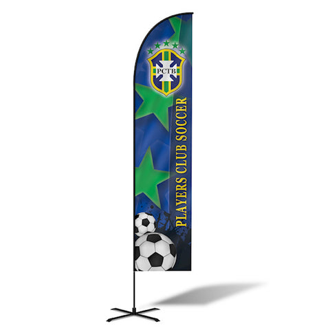 8' Feather Banner with Stand - Printed with Your Design - 2cooldesigns