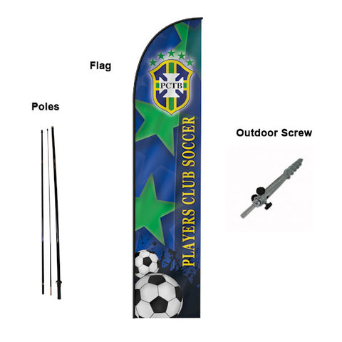 8' Feather Banner with Stand - Printed with Your Design - 2cooldesigns