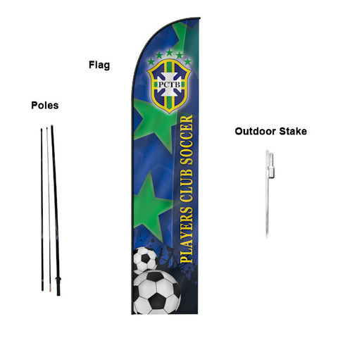 8' Feather Banner with Stand - Printed with Your Design - 2cooldesigns