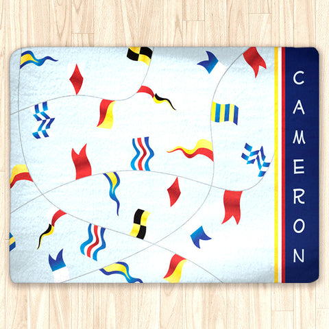 Custom Nautical Flags Area Rug Fuzzy, Personalized Area Rugs and Mats, for Room and Nursery - 2cooldesigns