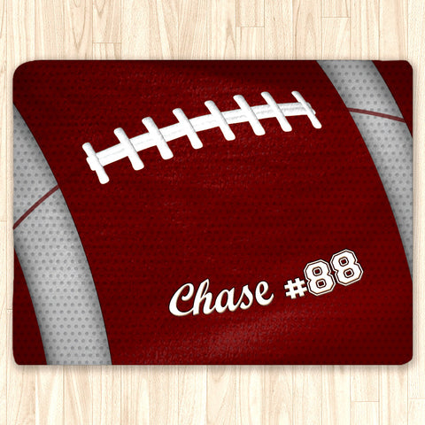 Custom Football Area Rug, Personalized, Team Colors, Brown and White - 2cooldesigns