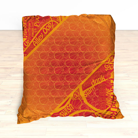 Personalized Basketball Word Art Bedding, Basketball Duvet, Basketball Comforter, Crimson, Yellow, Basketball, King, Twin, Queen, Toddler - 2cooldesigns