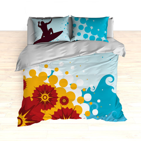 Personalized Surf Bedding, Colossal Wave Surfing, Duvet or Comforter Set - 2cooldesigns