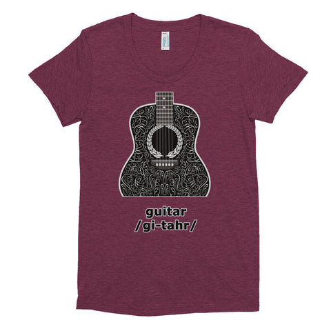 Guitar Tri Blend Women's short sleeve soft t-shirt - 2cooldesigns