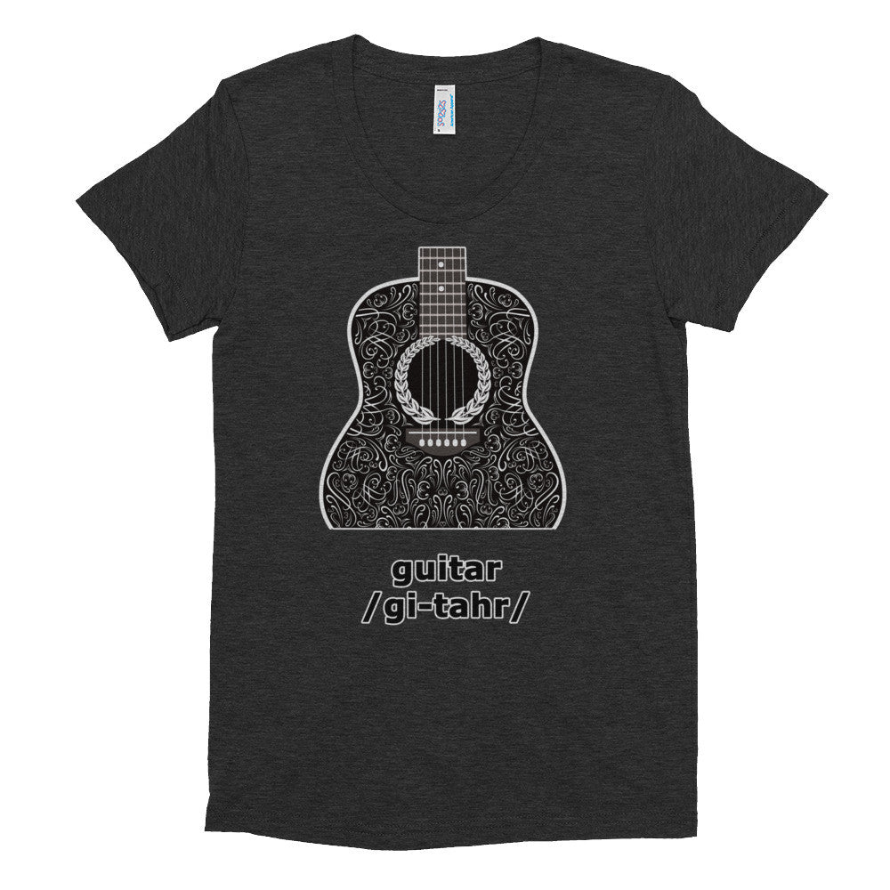 Guitar Tri Blend Women's short sleeve soft t-shirt - 2cooldesigns