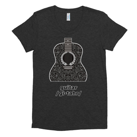 Guitar Tri Blend Women's short sleeve soft t-shirt - 2cooldesigns