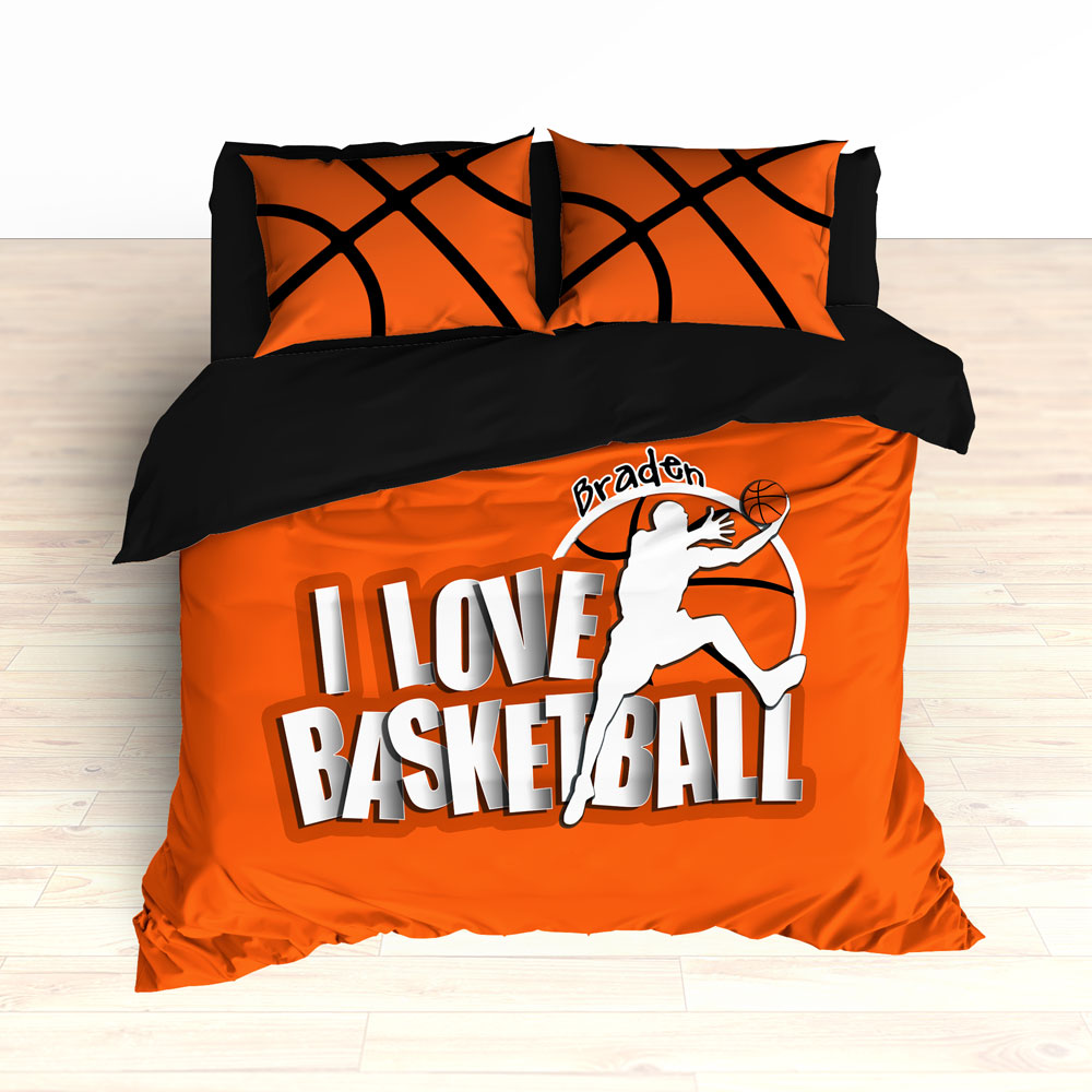 Orange Basketball Bedding, Custom, Personalized - 2cooldesigns