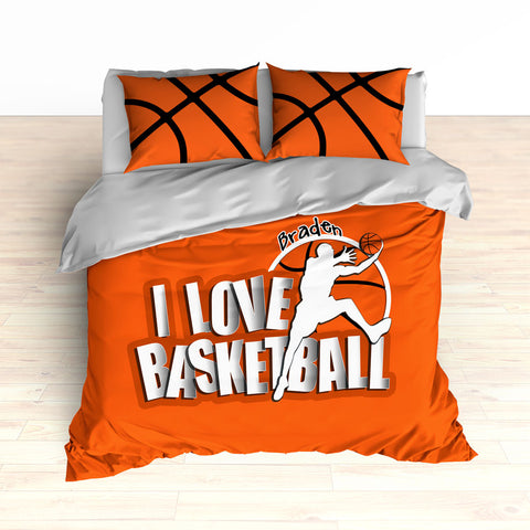 Orange Basketball Bedding, Custom, Personalized - 2cooldesigns
