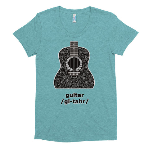 Guitar Tri Blend Women's short sleeve soft t-shirt - 2cooldesigns