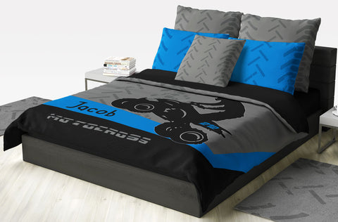 ATV Dirt Bike Quad Motocross Bedding Blue - 2cooldesigns