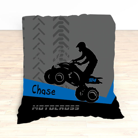 ATV Dirt Bike Quad Motocross Bedding Blue - 2cooldesigns