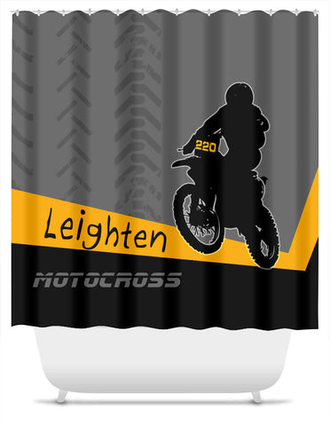 Motocross Shower Curtain, Motorcycle Bathroom Decor - 2cooldesigns