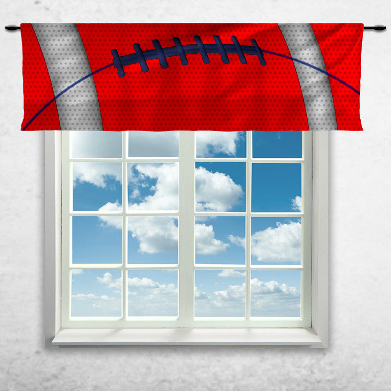 Football Team Colors Window Curtain or Valance, Red, White and Blue - 2cooldesigns