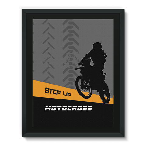 Motocross Orange and Black Framed Canvas - 2cooldesigns