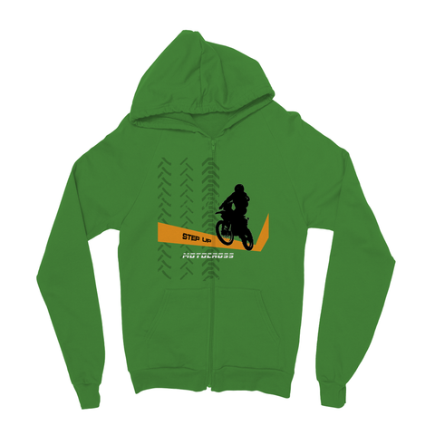 Motocross Orange and Black Kids Zip Hoodie - 2cooldesigns