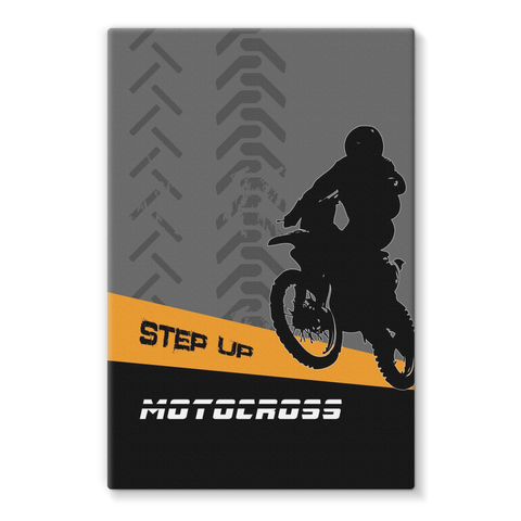 Motocross Orange and Black Stretched Canvas - 2cooldesigns