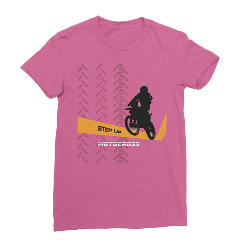 Motocross Orange and Black Women's Fine Jersey T-Shirt - 2cooldesigns