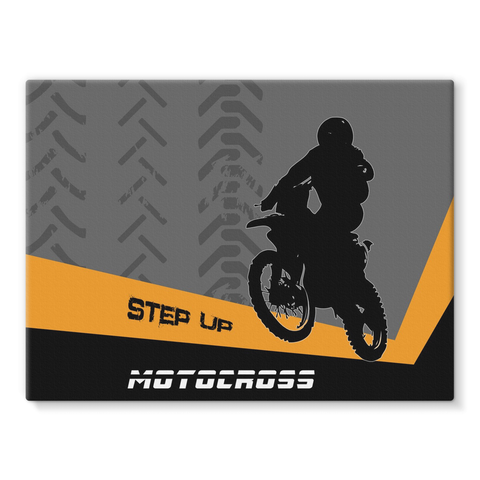 Motocross Orange and Black Stretched Canvas - 2cooldesigns