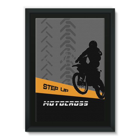 Motocross Orange and Black Framed Canvas - 2cooldesigns