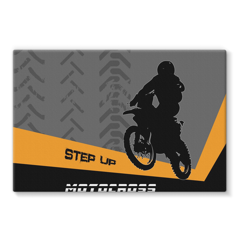 Motocross Orange and Black Stretched Eco-Canvas - 2cooldesigns