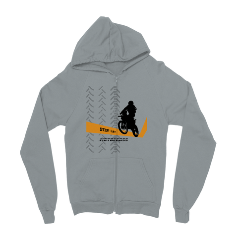 Motocross Orange and Black Kids Zip Hoodie - 2cooldesigns