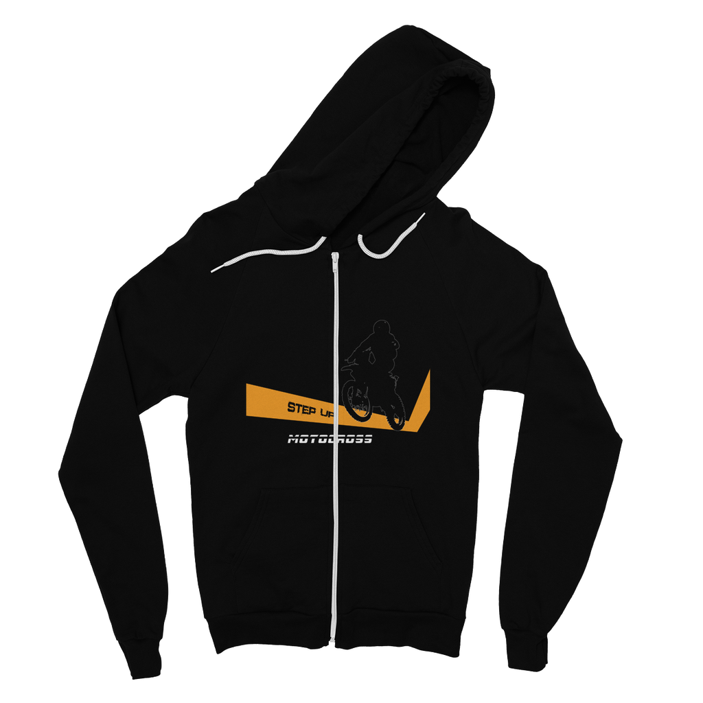 Motocross Orange and Black Fine Jersey Zip Hoodie - 2cooldesigns
