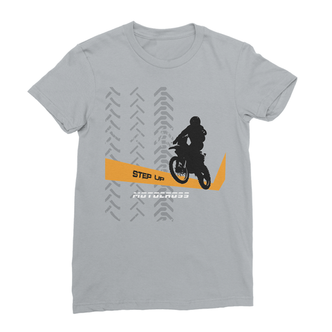 Motocross Orange and Black Women's Fine Jersey T-Shirt - 2cooldesigns