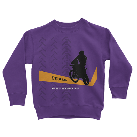 Motocross Orange and Black Kids Sweatshirt - 2cooldesigns