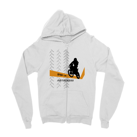 Motocross Orange and Black Kids Zip Hoodie - 2cooldesigns