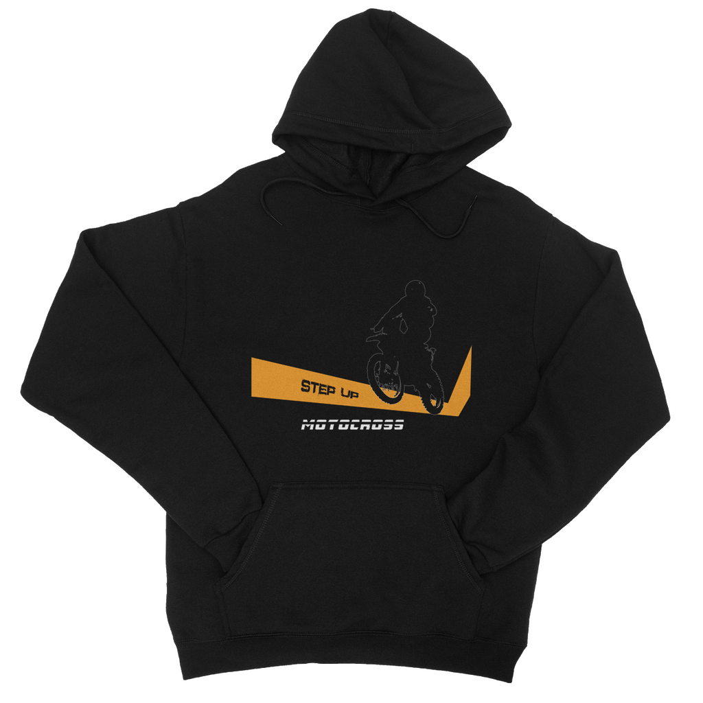 Motocross Orange and Black College Hoodie - 2cooldesigns