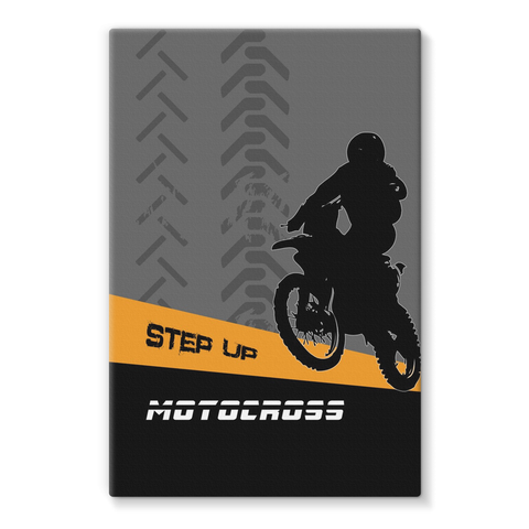 Motocross Orange and Black Stretched Eco-Canvas - 2cooldesigns