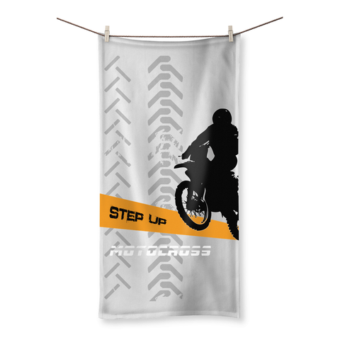 Motocross Orange and Black Beach Towel - 2cooldesigns