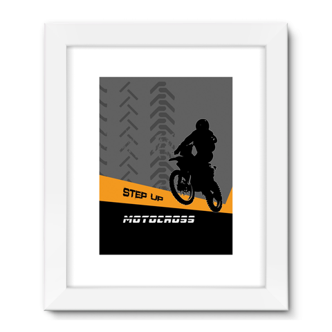 Motocross Orange and Black Framed Fine Art Print - 2cooldesigns