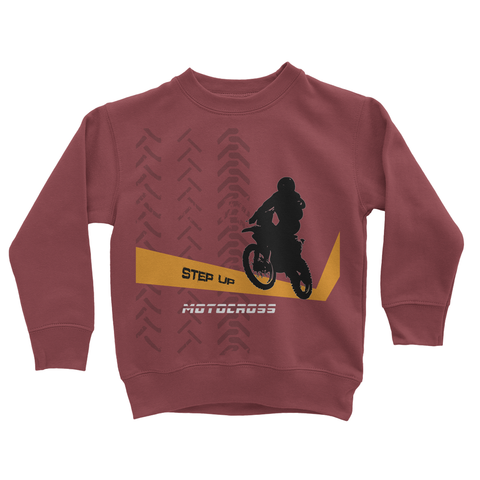 Motocross Orange and Black Kids Sweatshirt - 2cooldesigns