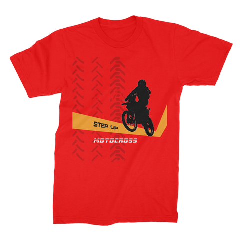 Motocross Orange and Black Unisex Fine Jersey T-Shirt - 2cooldesigns