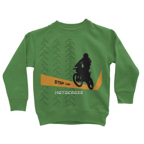Motocross Orange and Black Kids Sweatshirt - 2cooldesigns
