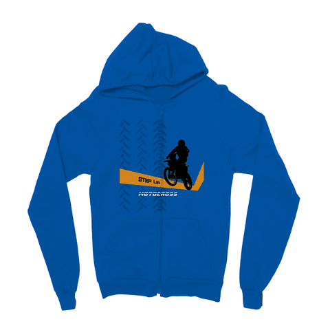 Motocross Orange and Black Kids Zip Hoodie - 2cooldesigns