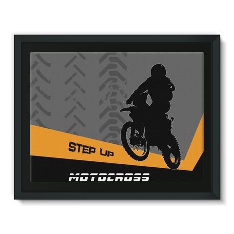 Motocross Orange and Black Framed Canvas - 2cooldesigns