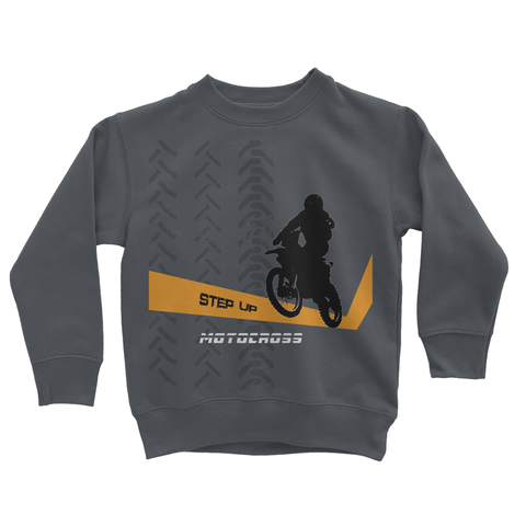 Motocross Orange and Black Kids Sweatshirt - 2cooldesigns