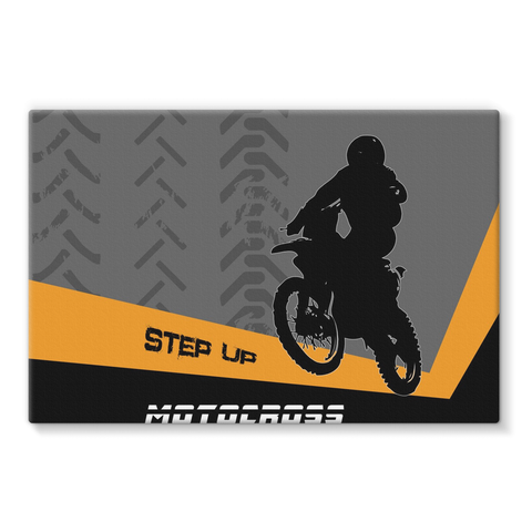Motocross Orange and Black Stretched Eco-Canvas - 2cooldesigns