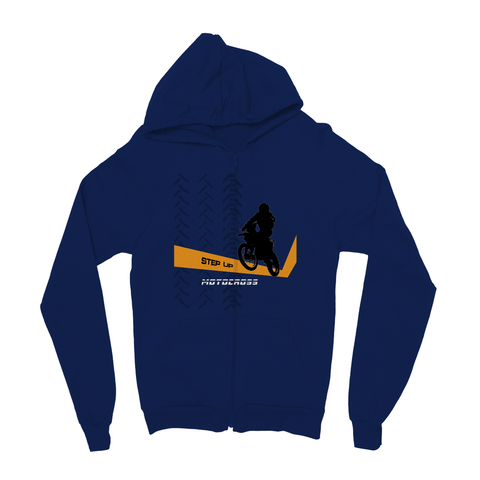 Motocross Orange and Black Kids Zip Hoodie - 2cooldesigns