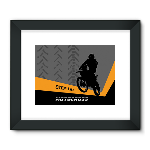 Motocross Orange and Black Framed Fine Art Print - 2cooldesigns
