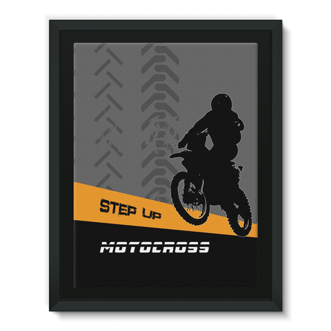 Motocross Orange and Black Framed EcoCanvas - 2cooldesigns