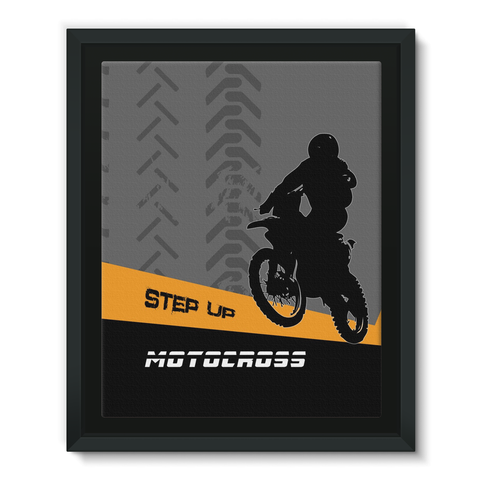 Motocross Orange and Black Framed EcoCanvas - 2cooldesigns